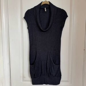 Women's Dark Gray Sweater with Cowl Neck